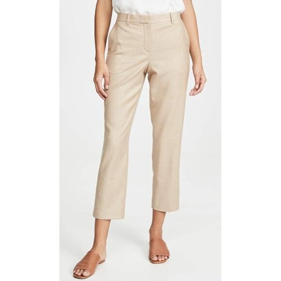 Theory Pants - NWT THEORY Tailor Trouser C in Light Camel Melange Sleek Flannel Crop Pants 16